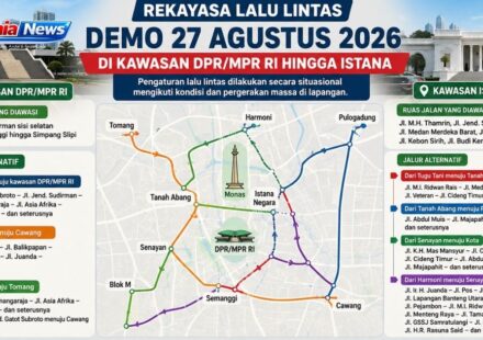 Demo 27 Agustus 2026, Ini Rekayasa Lalu Lintas di Kawasan DPR hingga Istana
