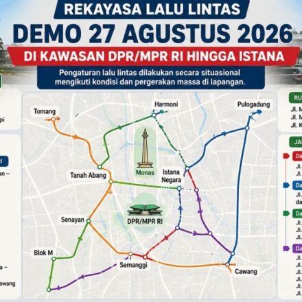 Demo 27 Agustus 2026, Ini Rekayasa Lalu Lintas di Kawasan DPR hingga Istana